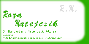 roza matejcsik business card